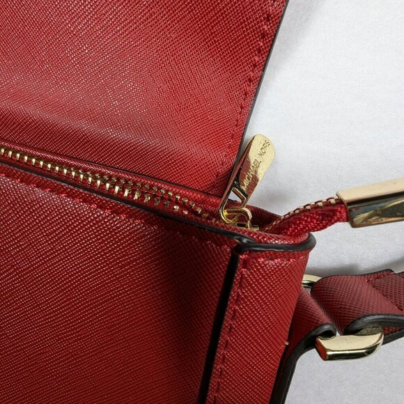 Michael Kors Hamilton Saffiano Leather Large Messenger Bag Azalea Orange - Picture 7 of 16